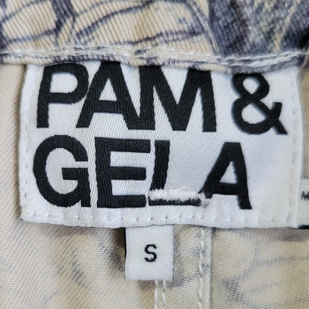 Pam & Gela Blue and White Patterned Shorts - Picture 3 of 7